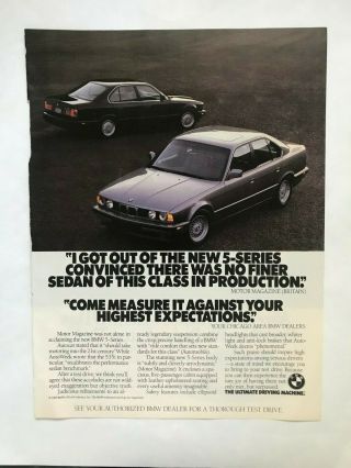 Bmw 5 - Series Vintage 1989 Print Ad