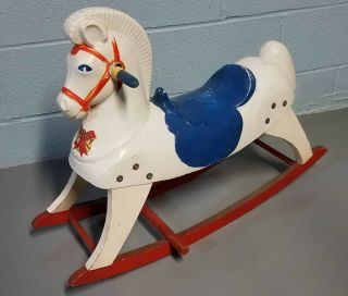 Vintage Antique Harry The Hairless Rocking Horse Train - Rite 1950