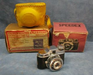 Vintage Speedex Micro Spy Camera W/case Box And Box Japan