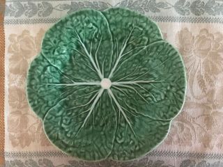 Vintage Bordallo Pinheiro Green Cabbage Lettuce Leaf Salad Plate 9 "