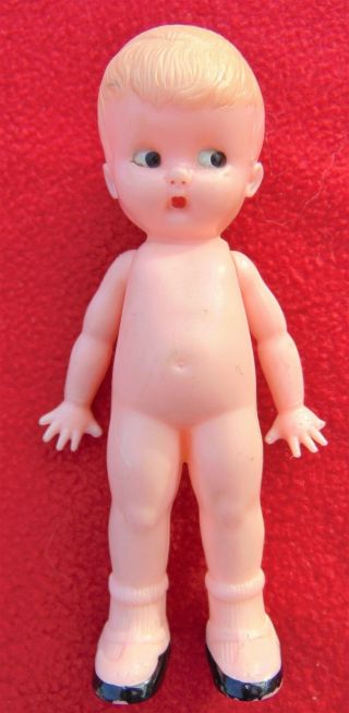 Antique " Knickerbocker " Hard Plastic 6 " Doll Made In U.  S.  A.