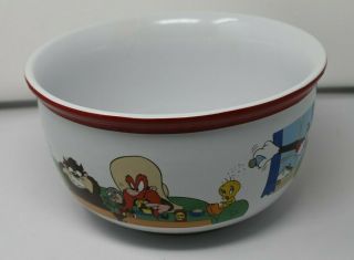 Vintage Looney Tunes Popcorn Bowl Warner Brothers Ceramic 1997 Collectible