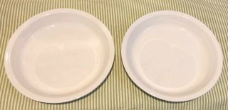 Two Retired Corning Ware Pie White Plate P - 309 Vintage