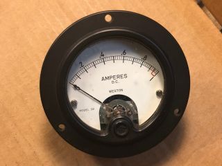 Vintage Weston Dc Amperes Meter Measures 0 - 1 Amps Model 301 Gauge