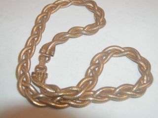 Vtg Forstner 1/20 12kt G.  F.  Braided Snake Chain Gold Filled Choker Necklace