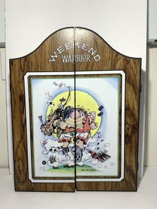 Vintage Gary Patterson " Weekend Warrior " Dartboard Cabinet (rare)