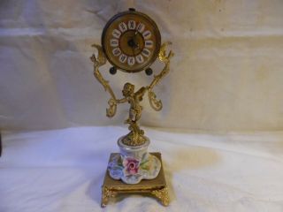 Vintage Alarm Clock With Cherub And Angels Blessing West Germany