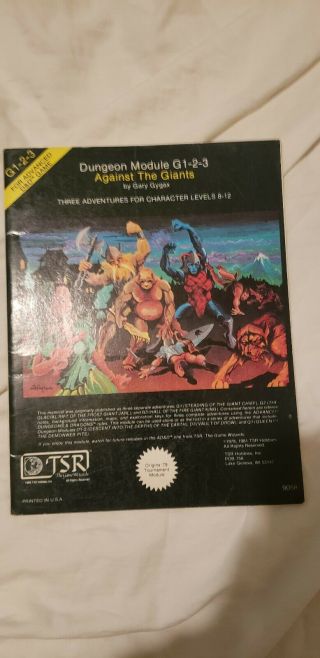 Vintage G1 - 2 - 3 Against The Giants Ad&d Module Dungeons Dragons D&d Tsr