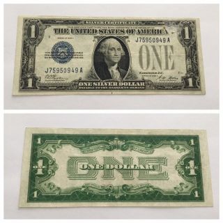 Vintage 1928 - A One Dollar $1 Silver Certificate Washington Blue Funnyback Vnc