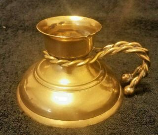Vintage Solid Brass Candle Holder Gatco 3.  5 " Tall Made In India