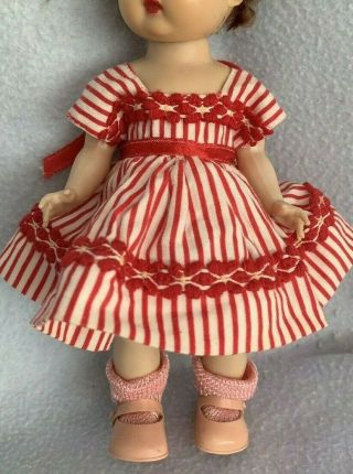 Vint Tagged Vogue Dolls,  Red & White Striped Dress Panty,  Pink Ginny Shoes Socks