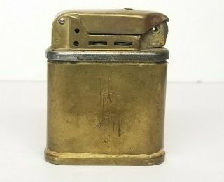 Vintage Beattie Jet Solid Brass Case Pipe Lighter W/ Monogram
