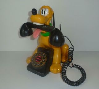Vintage Walt Disney Pluto Talking Land Line Telephone Great,  Htf