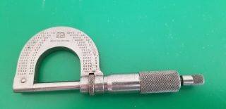 Vintage Brown And Sharpe No.  10 Micrometer Gauge 0 - 1” Ratchet Locking Ring