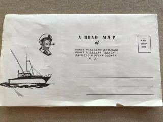 Point Pleasant / Bay Head Nj Vintage Map Circa 1950s