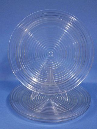3 Vintage Manhattan Depression Clear Glass 13 " Chop Plates Platters