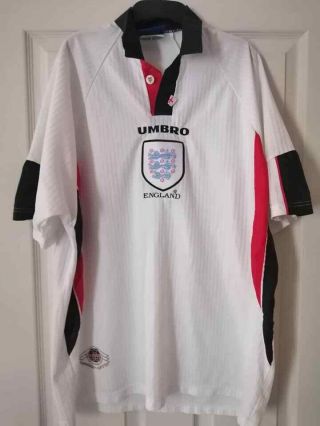 England Football Home Shirt 1998 Vintage France 98 Retro Xl Mens Rare Top