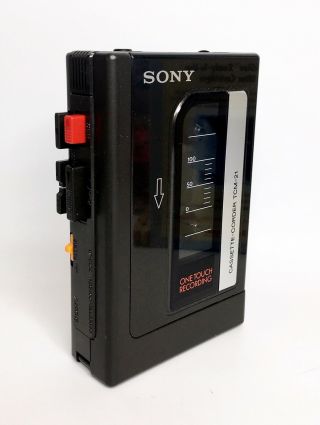 Vintage Sony Black Cassette - Corder Walkman Recording TCM - 21 & 2