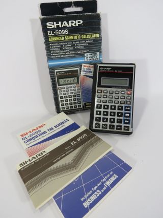 Sharp El - 509s Rare Scientific Vintage Calculator W/box & Books Perfectly