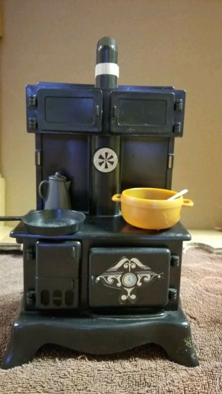 Vintage 1975 Jody Ideal Doll House Stove With Pots