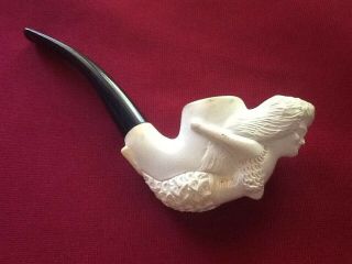 Vintage Hand Carved Mermaid Tobacco Smoking Pipe