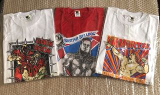 Set Of 3 Vintage Wwf Youth T Shirts In Bag Wwe Wrestling Age 9/10 Hulk Hogan