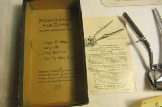 Vintage Brown & Sharpe Hair Clippers W/ All Paper Materials