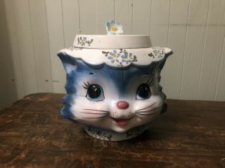 Vintage Lefton Miss Priss Kitty Cat Cookie Jar Ceramic 1502