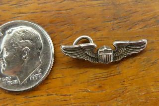 Vintage Sterling Silver Us Wwii Army Air Corp Wings Badge Sweetheart Charm