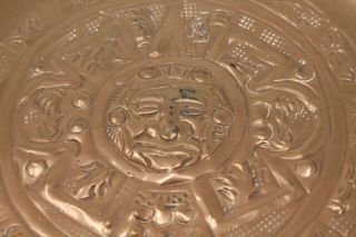 Vintage (1960 ' s),  Hand Hammered,  Mayan/Aztec Solid Copper Plate/Wall Hanging 3