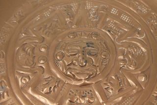 Vintage (1960 ' s),  Hand Hammered,  Mayan/Aztec Solid Copper Plate/Wall Hanging 4