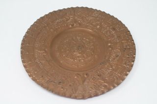 Vintage (1960 ' s),  Hand Hammered,  Mayan/Aztec Solid Copper Plate/Wall Hanging 7