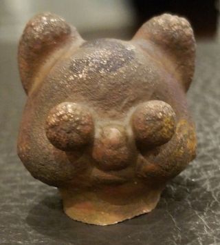 Vintage Cat Head Copper Toy Factory Mold Small Action Figure