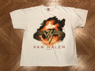 Vintage 2004 Van Halen Reunion Tour Concert Rock White T - Shirt Men 