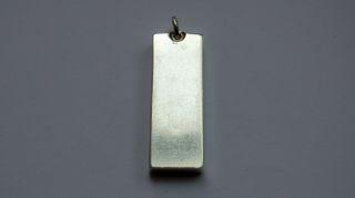 Vintage Sterling Silver Ingot Pendant - London 1977 - 31.  6g - one ounce plus 2