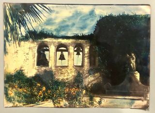 Large Vintage 1920’s Hand Color Tinted Mission San Juan Capistrano Photo (2