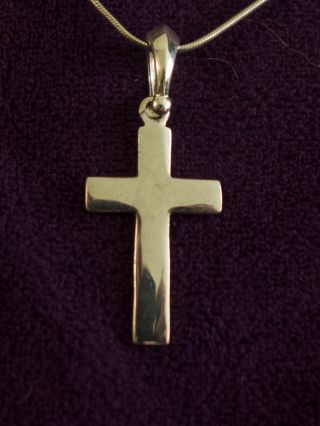 Small Simple Plain Vintage 925 Sterling Silver Christian Cross Pendant