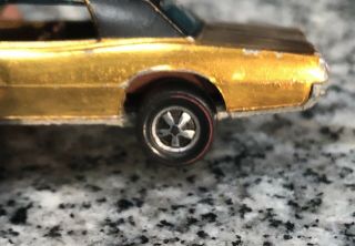 Vintage 1967 Redline Hot Wheels Gold Custom T - Bird - Black Roof Hong Kong 5
