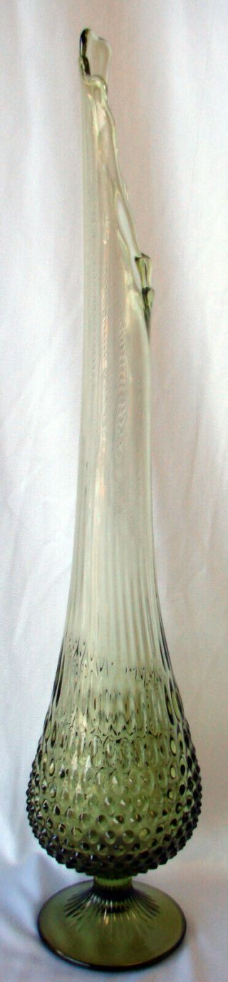 Vintage Large Fenton Glass Hobnail Green 24 