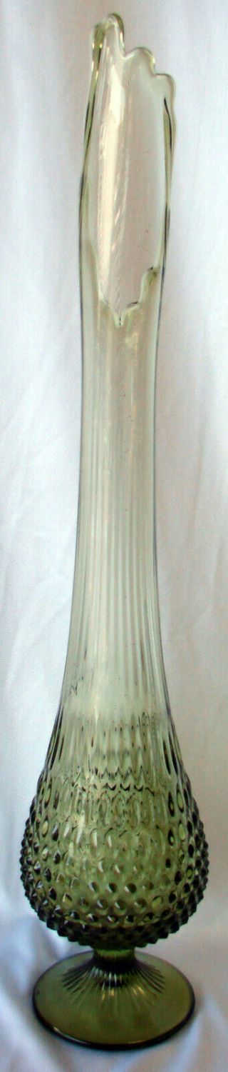 Vintage Large Fenton Glass Hobnail Green 24 
