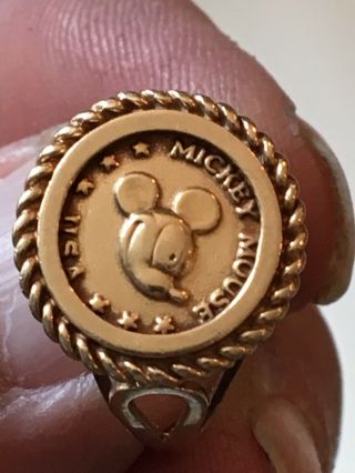 Vintage 10k Gold Mickey Mouse Ring 2 Grams Size 6 -