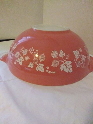 Vintage 1950s Cinderella Bowl Pink Pyrex Gooseberry Large 4 Qt Bowl 444 10.  5 "
