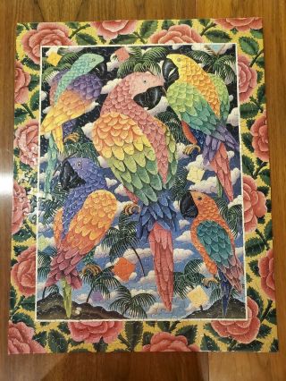 Vintage Sprinbok Parrots & Roses 500 Piece Jigsaw Puzzle Complete Lisa Phillips