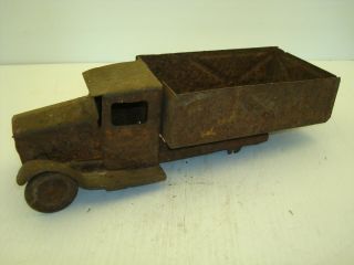 Vintage Metalcraft Corp Gearbox Truck Rusty (roached) Metal Front Wheels