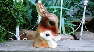 Vintage Royal Copley Doe Fawn Deer Ceramic Gloss Finish Pottery Vase