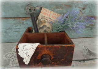 Antique Wood Drawer,  Divided Storage Box,  Vintage Tool Caddy,  Rustic Farmhouse