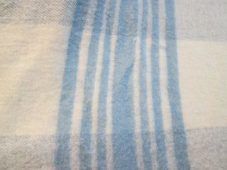 Vintage Cotton Camp Reversible Blanket Blue Stripe 166” X 64” VERY SOFT 2