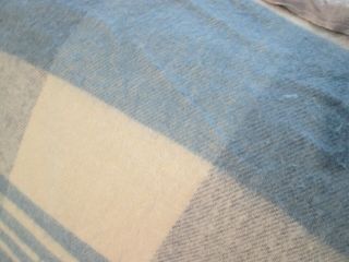 Vintage Cotton Camp Reversible Blanket Blue Stripe 166” X 64” VERY SOFT 4