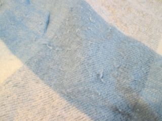 Vintage Cotton Camp Reversible Blanket Blue Stripe 166” X 64” VERY SOFT 5