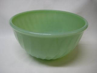 Vintage Fire King Jadeite Swirl Mixing Bowl 7 " Oven Ware Glass,  Usa Made,  Jadite